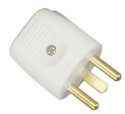 Okrogla Vtičnica Z Ozemljitvijo - Siva