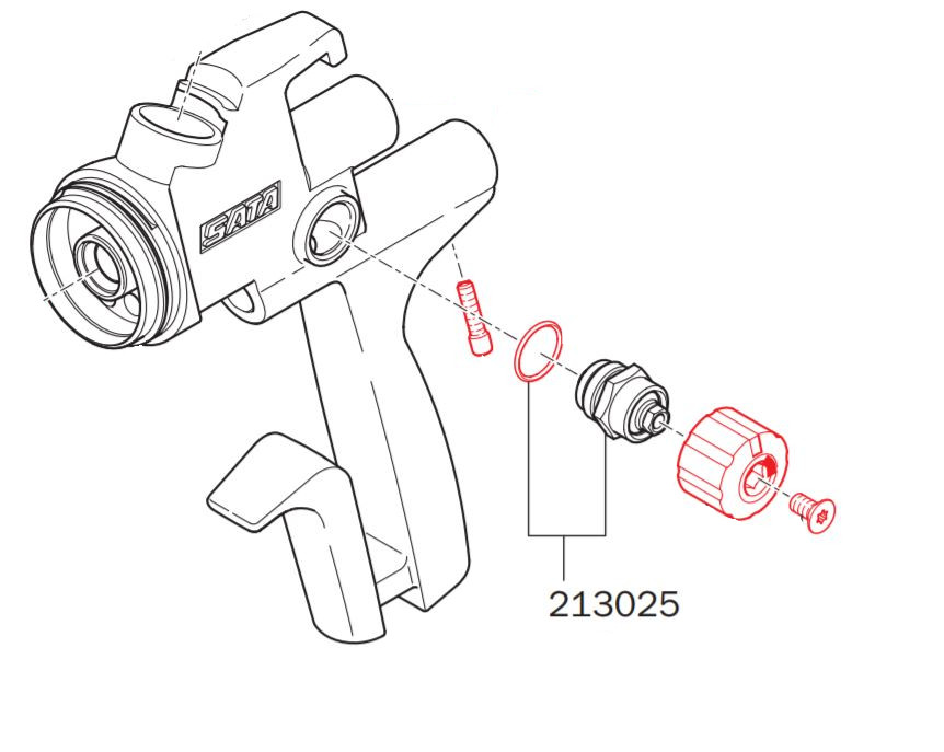 Spindle Cpl Okrogla/Ploska Spray Kontrola 213025